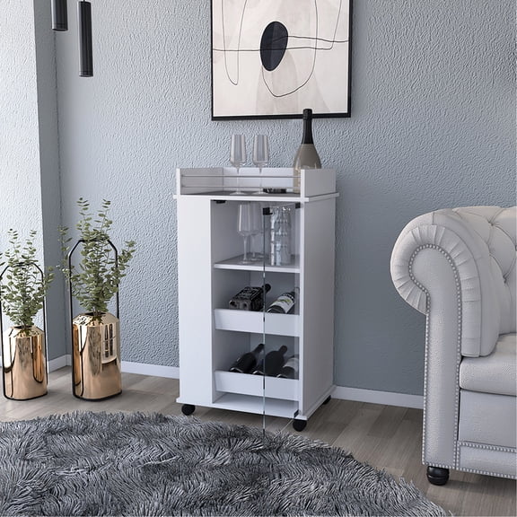 High - Quality Particle - Board - Stylish Glass Door Look - Home Entertaining - Store Bar Essentials