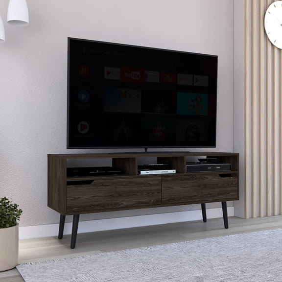 High - Quality Particle Board | Suitable for 50 - 59" TV Screens with Shelving | Long - lasting Room Complement