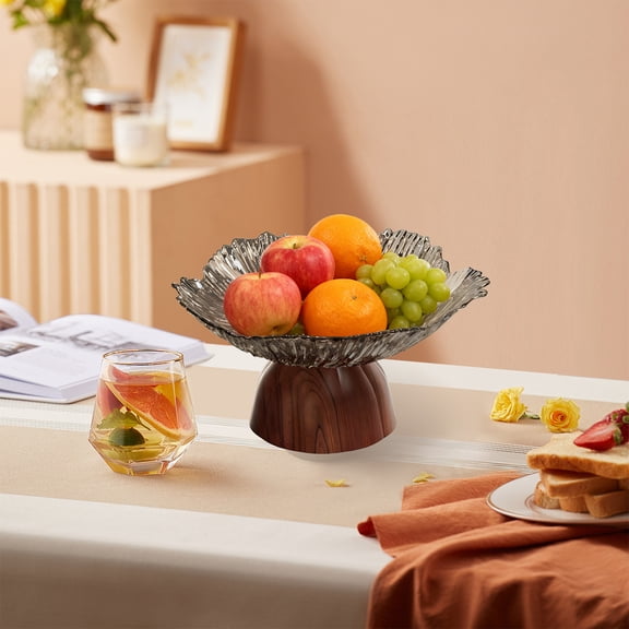 High Quality Plastic Fruit Plate with Detachable Base – Multi-Purpose Snack Plate for Household, Office, Outdoor, and Party Use Clear