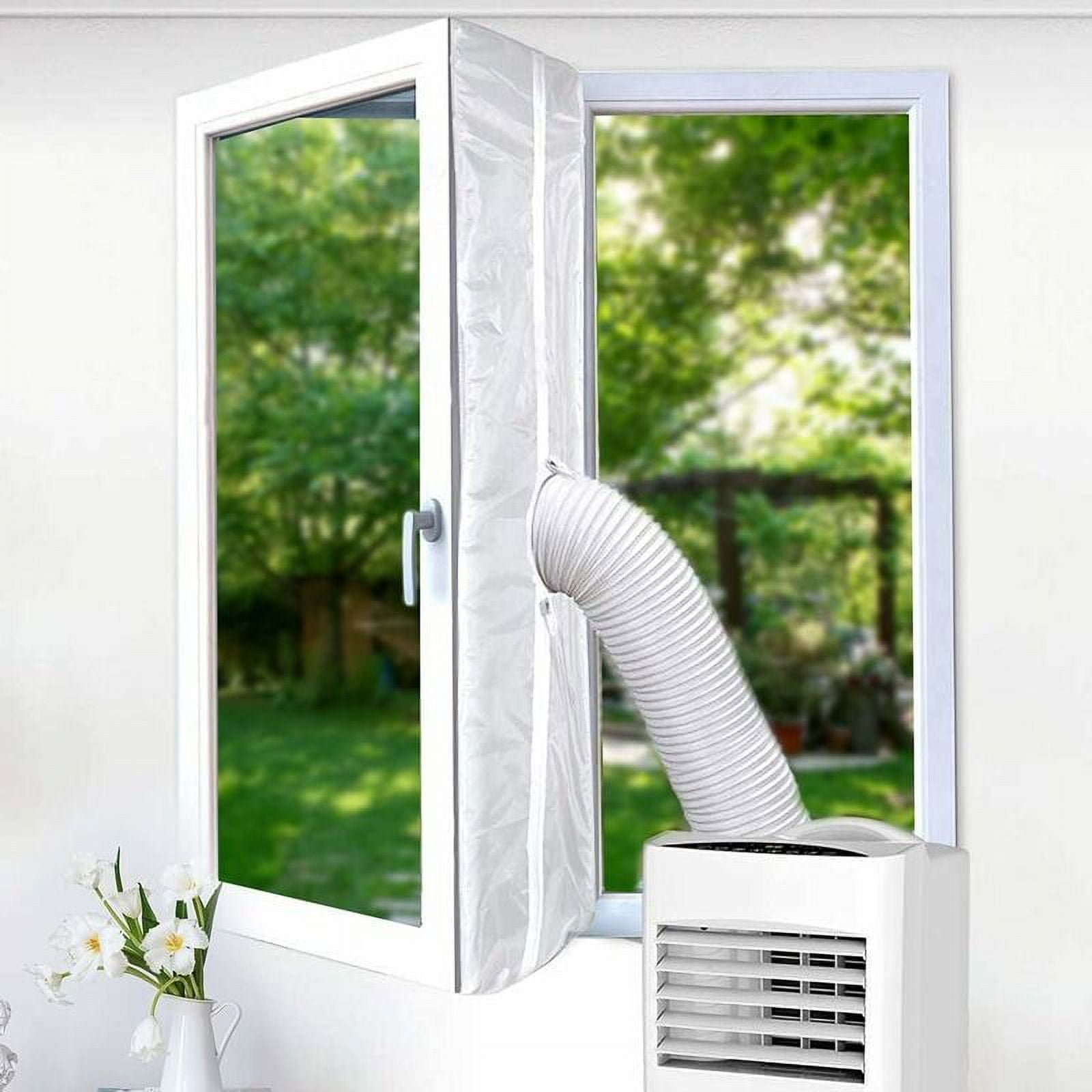 High-Quality Pvc Material Portable Ac Window Kit, Universal Compatibility Ensures Fit For All Portable Air Conditioners, Weatherstripping Fabrics Provide Seamless Card Slot