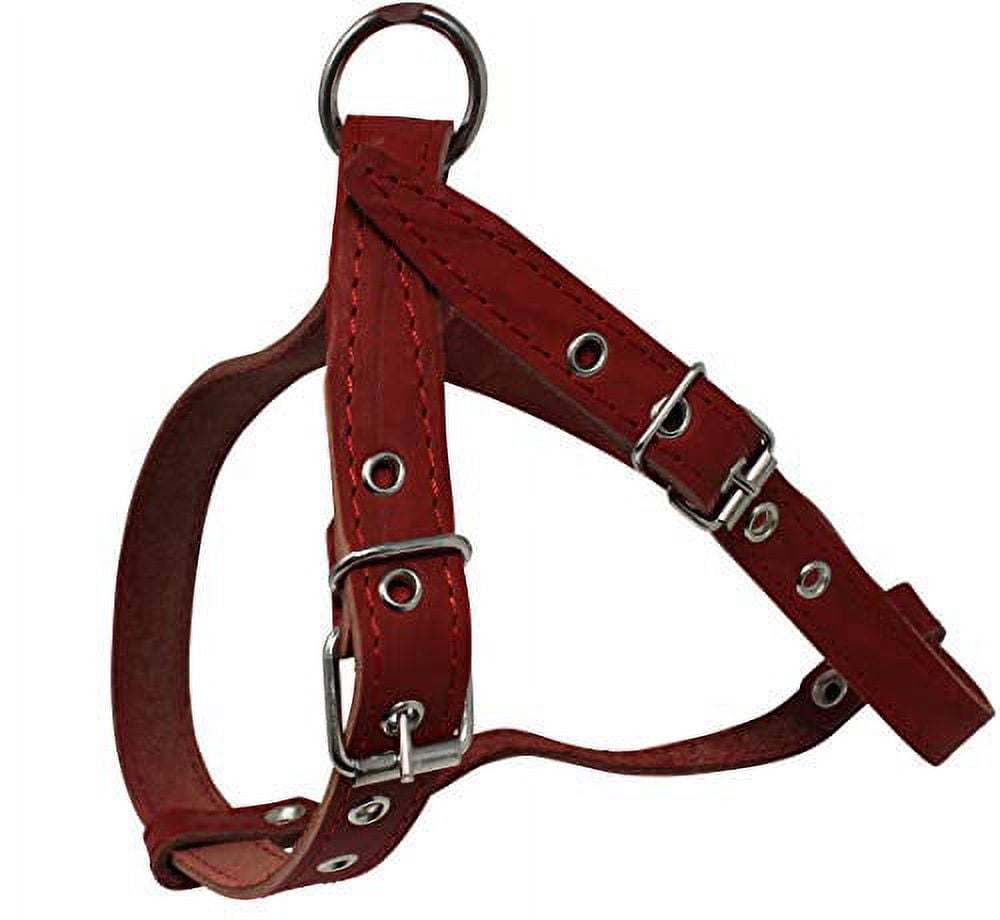 High Quality Red Leather Dog Harness Medium. 21"-25" Chest, 1" Wide Straps
