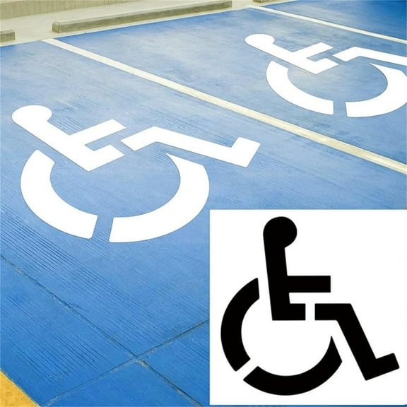 High-Quality Reusable Silicone Handicap Parking Stencil, 36X36Inch Interior with 44X44Inch Exterior for Accurate Markings, Flexible Foldable and Durable for Asphalt Concrete