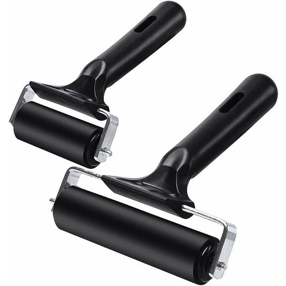 High Quality Rubber Printing Roller, Durable And Elastic Art Tool For Professional Ink Application, 2 Pack Set For Enhanced Efficiency