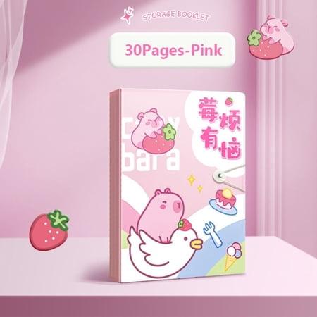 High Quality School Office Capybara Test Paper Storage Organizer Paintings Collection Book Panda Storage Booklet Archives Bag File Bag A4 File Folder PINK 30PAGES