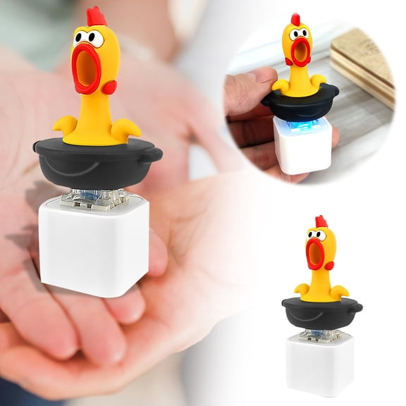 High Quality Screaming Chicken Voice Prank Toy With Sound And Light Funny Squawking Noise Gadget Keychain Stress Tool Compact and Portable Premium Product For Daily Use And Entertainment Yellow