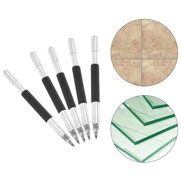 High Quality Scriber Pen Steel Tip 5 Pcs Double Ended Scribe Marker Scriber Tungsten Carbide 13.7cm Black+Silver