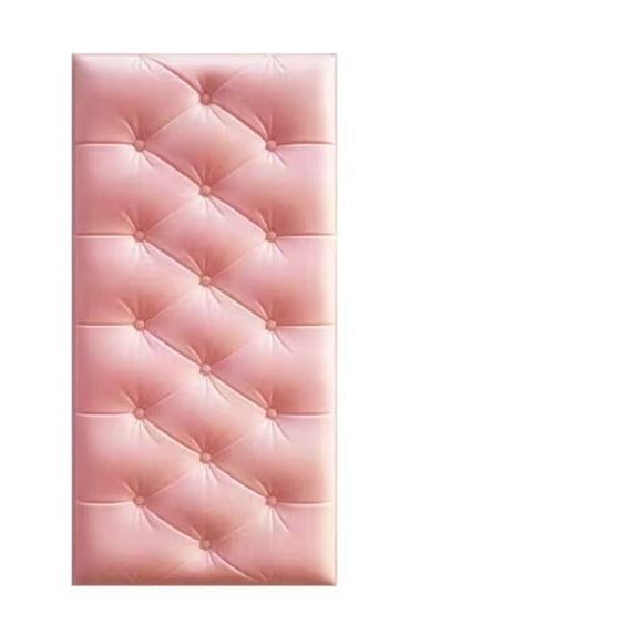 High-Quality Self-adhesive Anti-Collision Diy Wall Mat Pad Wallpaper 3D Wall Stickers Soft Cushion PINK