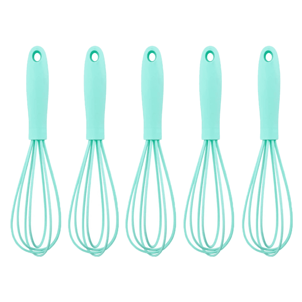 HighQuality Silicone Whisk Set 5pcs Mini Whisks for Cooking cyan