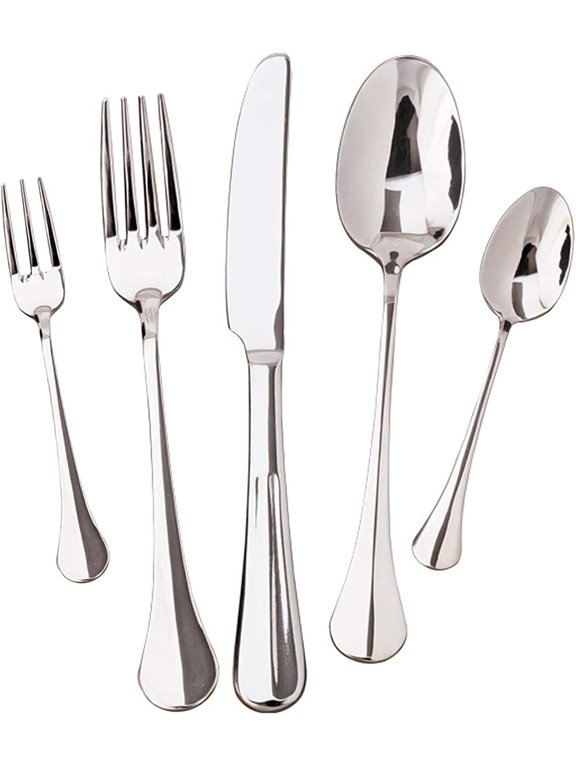 High-Quality Silverware, Classic Design 18_10 Stainless Steel Cutlery, Commercial Grade Ergonomic Handle Flatware, Reflective Finish Dishwasher Safe Utensils for Everyday Luxury