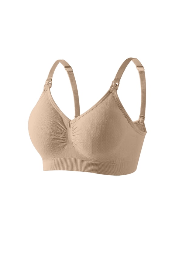 High Quality Single Handed Front Buckle Nursing Bra Breathable Women Breastfeeding Underwear Seamless Maternity Bra Push Up