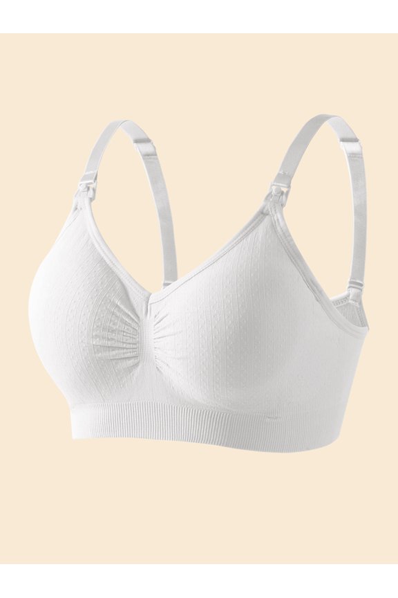 High Quality Single Handed Front Buckle Nursing Bra Breathable Women Breastfeeding Underwear Seamless Maternity Bra Push Up
