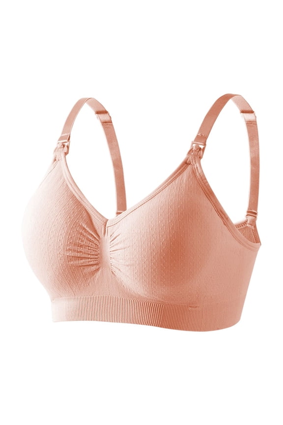 High Quality Single Handed Front Buckle Nursing Bra Breathable Women Breastfeeding Underwear Seamless Maternity Bra Push Up