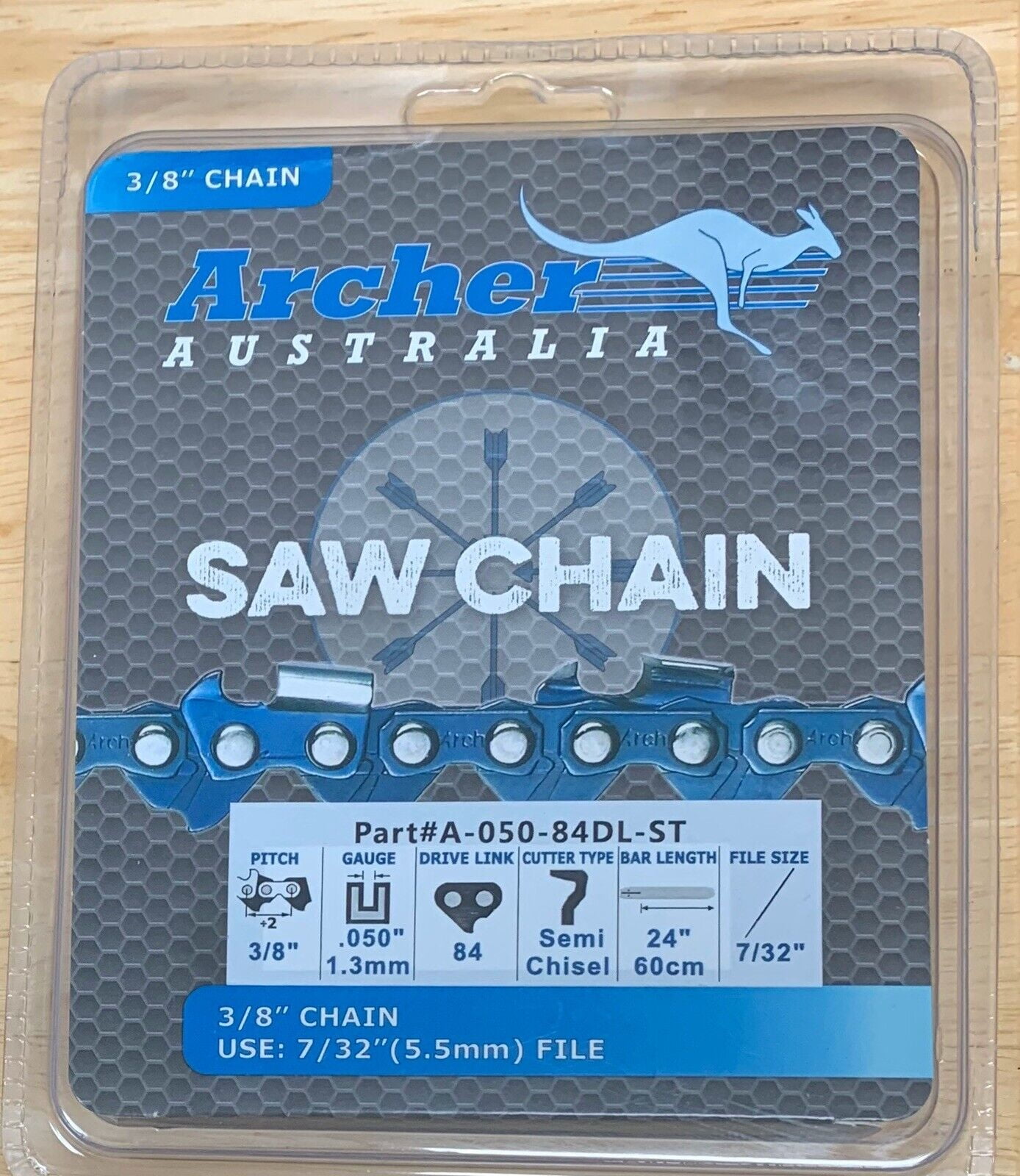 2-Pack 16" Chainsaw Chains - 3/8LP .050 55DL, Replaces Stihl Oregon 91VXL055G, 63PM55, S55