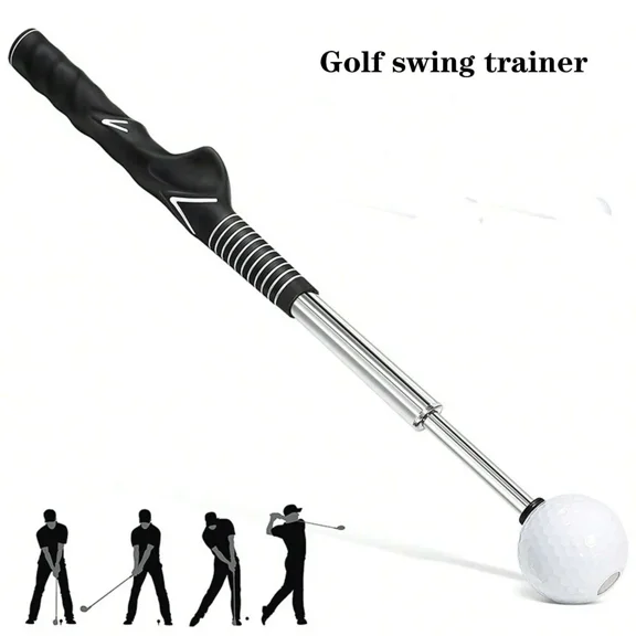 High-Quality Stainless Steel Golf Swing Aid Bar, Telescopic Portable Golf Training Equipment for Adults with Non-Slip Rubber Handle, Drum Impact Tape, New Putter Compatibility, For Indoor Outdoor