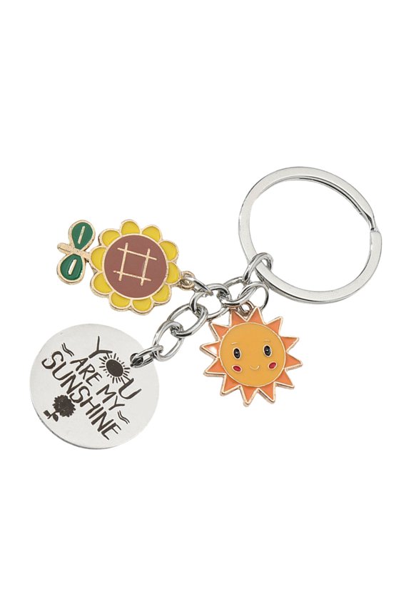 High Quality Stainless Steel Keychain Featuring A Unique Sun Design Positive Energy Keychain For Everyday Carry
