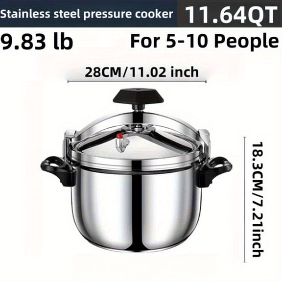 High-Quality Stainless Steel Pressure Cooker - Reinforced And Safe for Heavy Use, Designed for Restaurants, Hotels, And Large Cooking Needs, Compatible with Gas And Induction Stoves