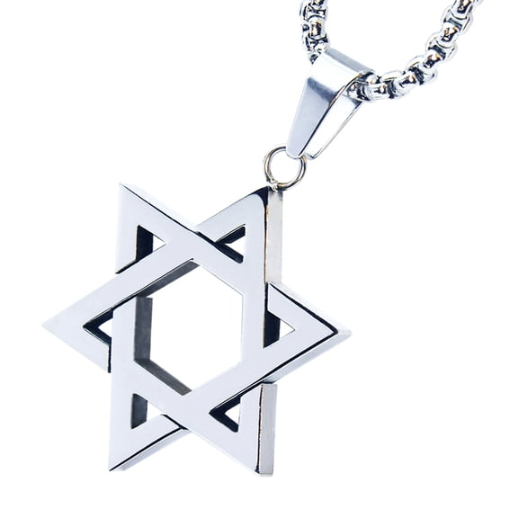 High Quality Stainless Steel Six Point Star Pendant Chain Necklace SCP 132 S