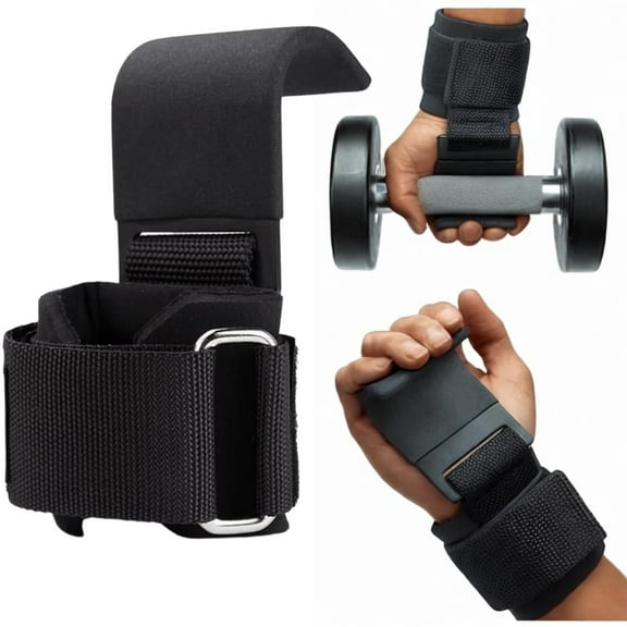 High-Quality Steel Hook Lifting Straps With Thickened Wrist Support, Adjustable, Non-Slip Grip, Ideal For Weightlifting, Pull-Ups, Deadlifts, And Cross-Training Gym Equipment Fitness Gear