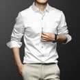 thumbnail image 1 of High Quality Stretch Anti-Wrinkle Men Shirts Long Sleeve Dress Shirts  Male Slim Social Business Blouse Solid Color Shirt, 1 of 7