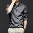thumbnail image 1 of High Quality Stretch Anti-Wrinkle Men Shirts Long Sleeve Dress Shirts  Male Slim Social Business Blouse Solid Color Shirt, 1 of 7