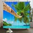 thumbnail image 1 of High Quality Sunny Beach Printed Fabric Shower Curtains Sea Scenery Bath Screen Waterproof Products Bathroom Decor with 12, 1 of 5
