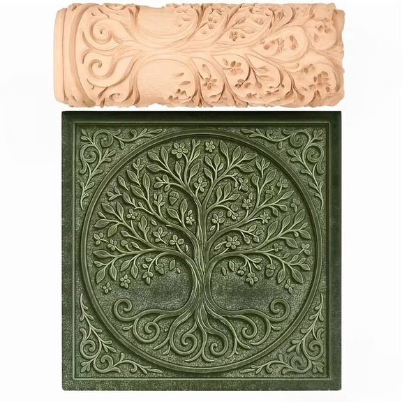 High Quality Tree of Life Textured Roller for Polymer Clay, Jewelry Making, and Resin Crafts