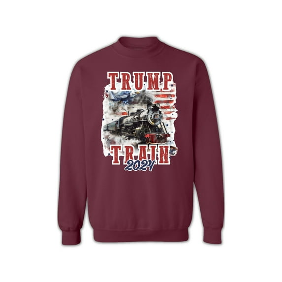 High Quality Trump 2024 Election Sweatshirt - Unisex Casual Graphic Top - American Flag Crewneck - Maroon