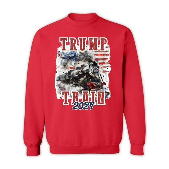 High Quality Trump 2024 Election Sweatshirt - Unisex Casual Graphic Top - American Flag Crewneck - Red