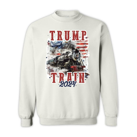 High Quality Trump 2024 Election Sweatshirt - Unisex Casual Graphic Top - American Flag Crewneck - White