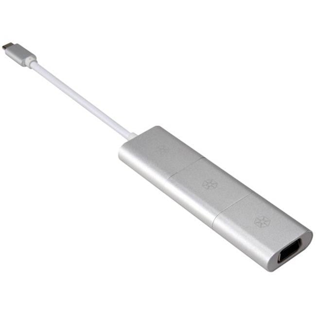 High-Quality USB 3.1 Type-C to MiniDP & MiniDP to HDMI & HDMI to VGA Video Combination Adapter, Silver