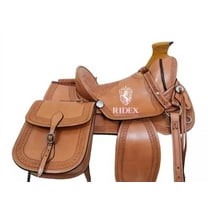 High Quality Wade Tree Wide Gullet Western Leather Horse Saddle With Saddle Bag.