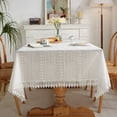 thumbnail image 1 of High Quality Washable Wrinkle Free Lace Tablecloth with Tassel for Dinning Table, 1 of 5