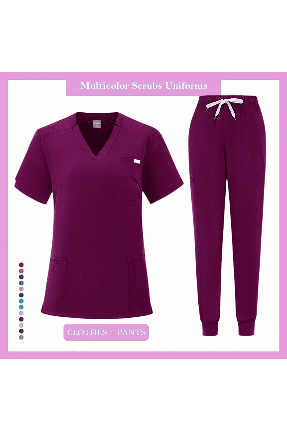 High Quality Women Scrubs Sets Hospital Beauty Spa Salon Lab Workwear Clothes Nurses Accessories