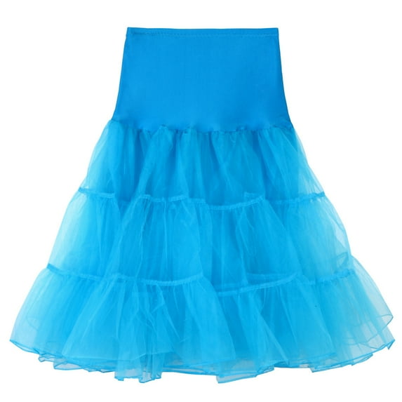 High Quality Women Solid Color High Waist Pleated Short Skirt Adult Dancing Skirt, Female Petticoat Half Slip Tulle Skirt Knee Length Dress