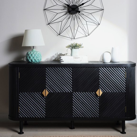 High - Quality Wood Panels & Durability / Store Snacks & Wine in Cabinet