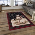 thumbnail image 1 of High Quality Woven Snowman with Square Design Border 3x5 Area Rug, 1 of 4