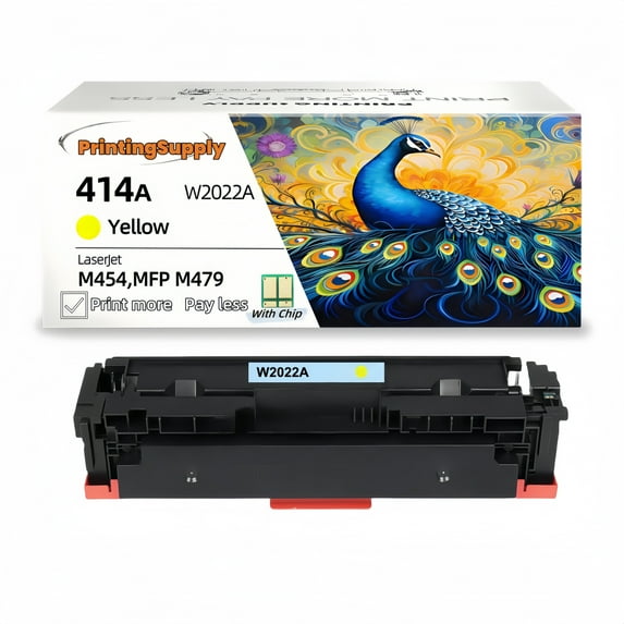 414A Brand New Compatible Yellow Toner Cartridge with Chip for 414A W2022A Color LaserJet Pro M454dn M454dw M479fdn M479dw M479fdw