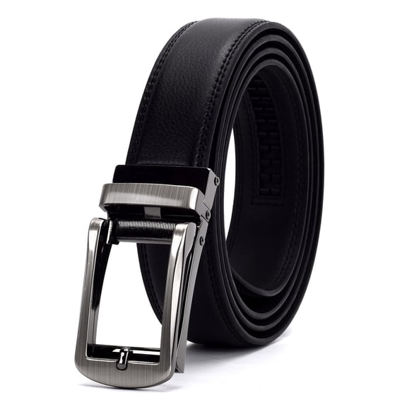 High Quality ratchet Automatic Buckle black Genuine Real Cow Leather Belts for Men male strap men`s Belt  Width3.0 cm