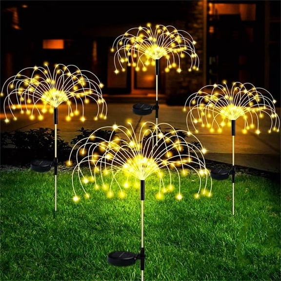 Unbranded Firework Outdoor Lawn Light 8 Adjustment Modes Solar 60 LED 2 Pack