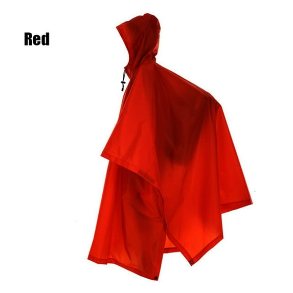High Quanlity Outdoor Camping Tent Mat 3 in 1 Raincoat Backpack Rain Cover Rainning Coat Hood Hiking Cycling Poncho RED