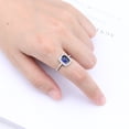 thumbnail image 1 of High Quatiy Simple Square Cut Green Blue Crystal Fashion Band 925 Sterling Silver Ring For Female 6 Color Fine Jewelry, 1 of 2
