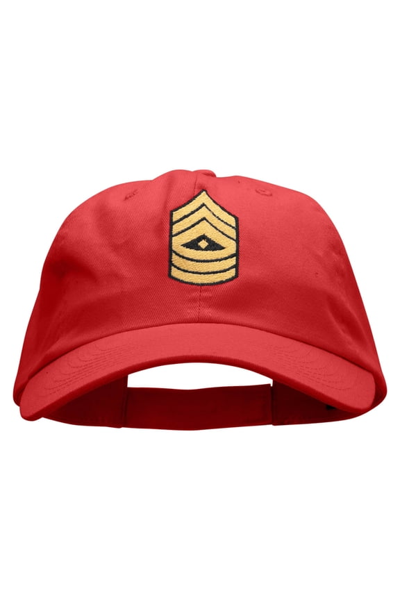 High Ranking Embroidered Low Profile Dyed Cotton Twill Cap - Red OSFM