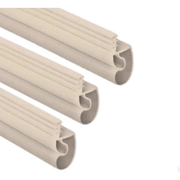 High Reach Compression Weatherstrip Set (3-Piece Kit) - Thermoplastic Rubber (TPE), Weather Stripping for Wood or Fiberglass Doors. Fits Door jambs with Standard 1/8" kerf or Slot (White)