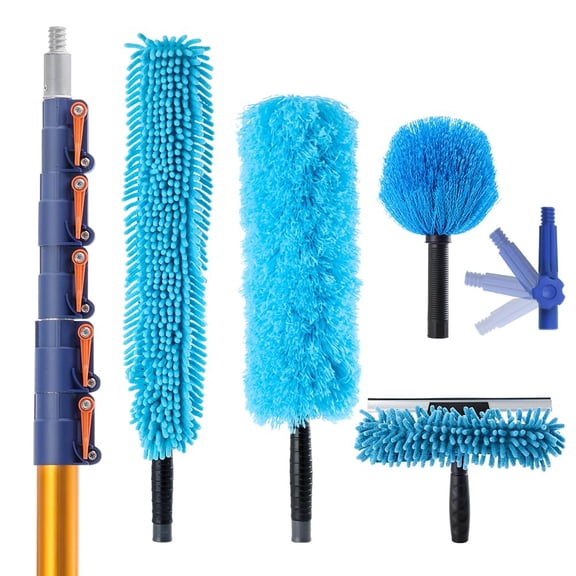 High Reach Duster Kit, 6-30 FT Pole, 36 FT Reach for Home