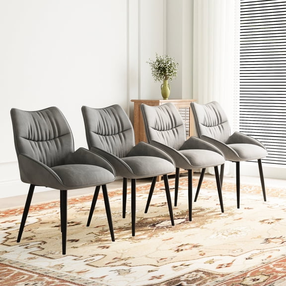 High Rebound Cushion, Stable Structure / Four-piece Dining Chair Set for Home