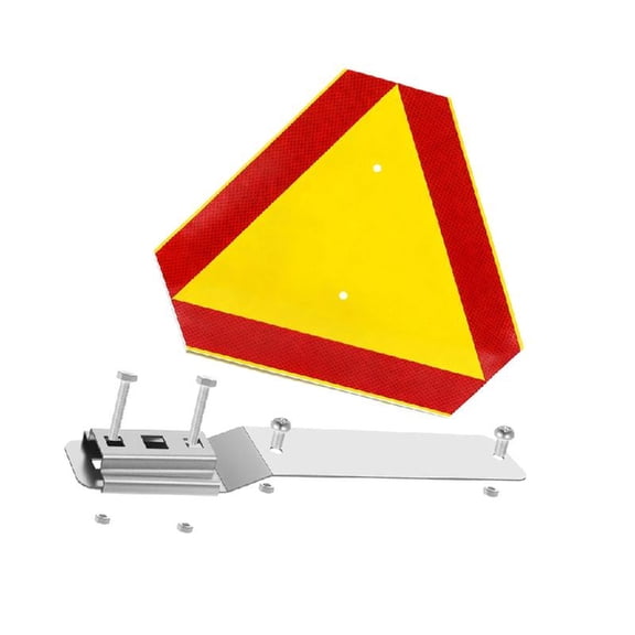 High Reflective Slow Moving Vehicle Sign Set Including Mounting Bracket For Enhanced In Day And Night