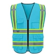 thumbnail image 1 of High Reflective Vest Class 2 Safety Vests with 5 Pockets Zipper High Visibility Construction Uniform Meets ANSI/ISEA, 1 of 5