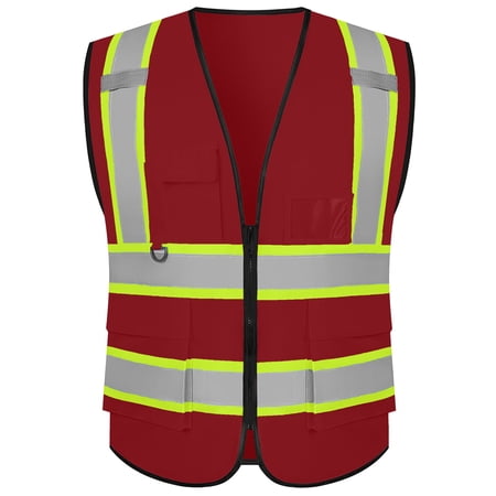 evershare Safety Vest for Work High Visibility Construction Uniform with 5 Pockets Meets Class 2 ANSI/ISEA Standards
