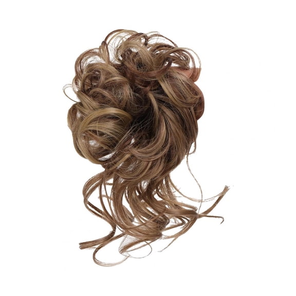 High-Resilience Elastic Band Hair Bun Wig - 20cm Heat-Friendly Synthetic Chignon for Parties and Daily Wear