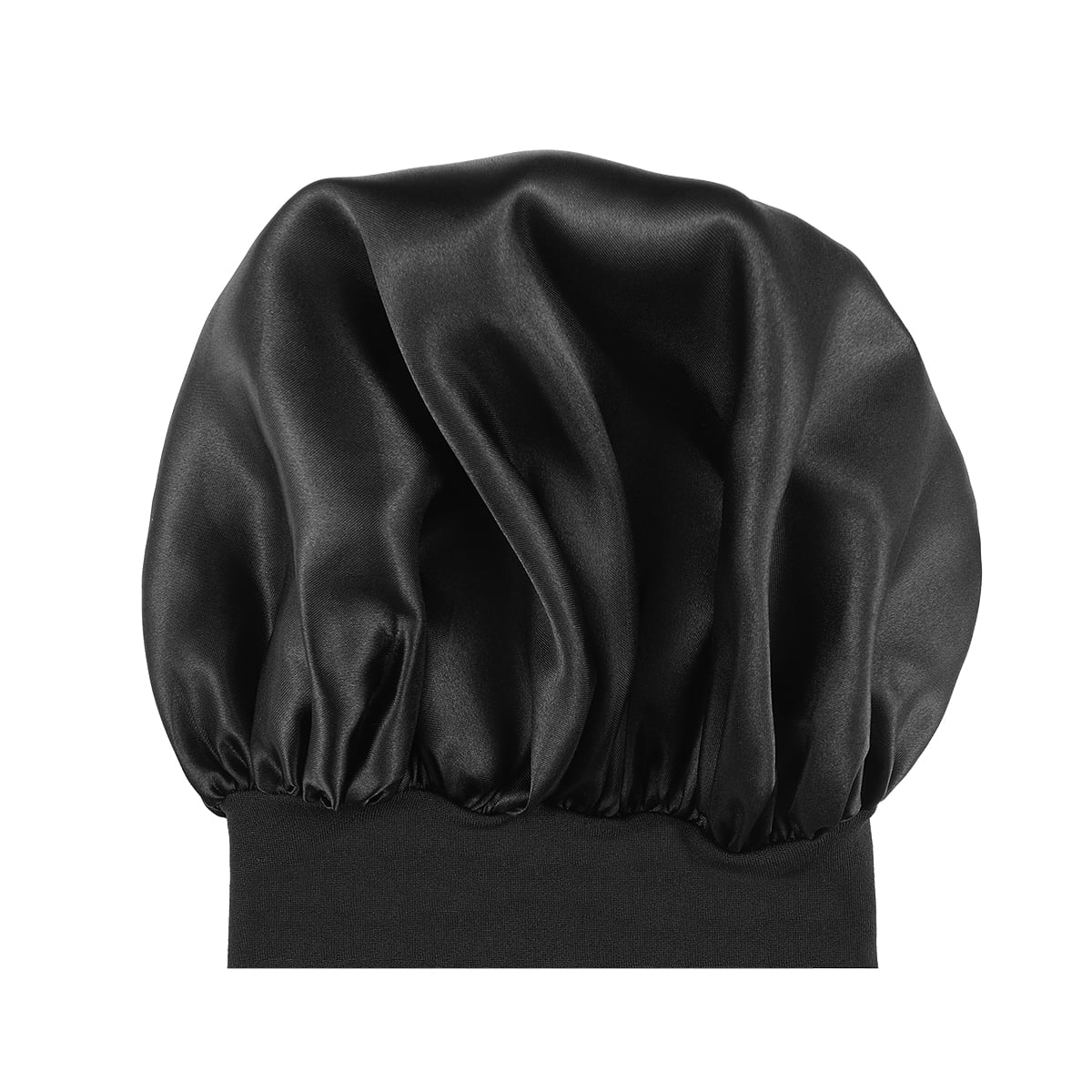 High Resilience Satin Headbands for Women Sleeping Hat Wide Side Black ...